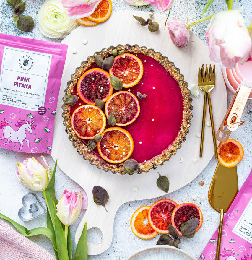 Pink Pitaya Valentines Tart