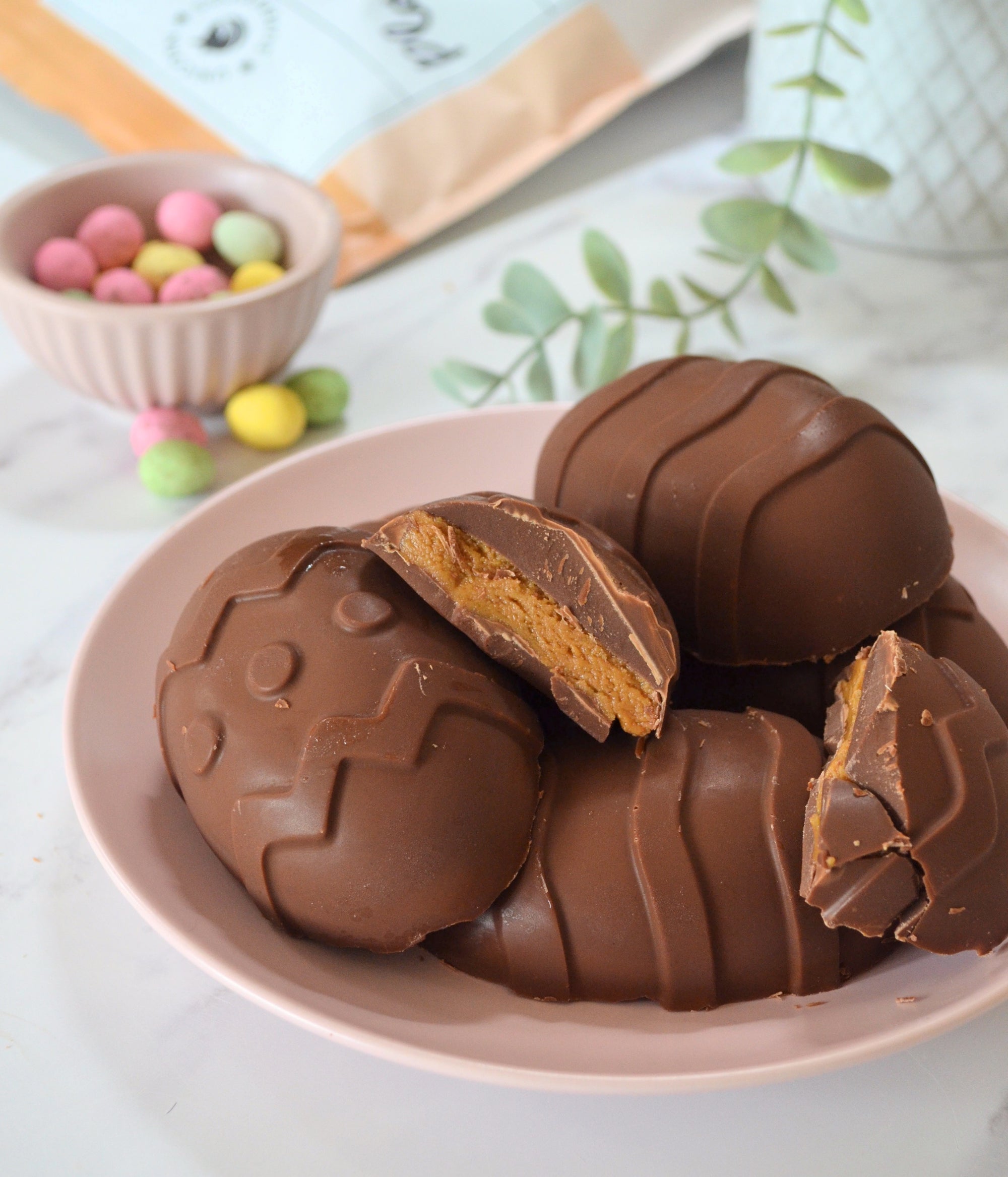 Plant-based Biscoff Easter Eggs