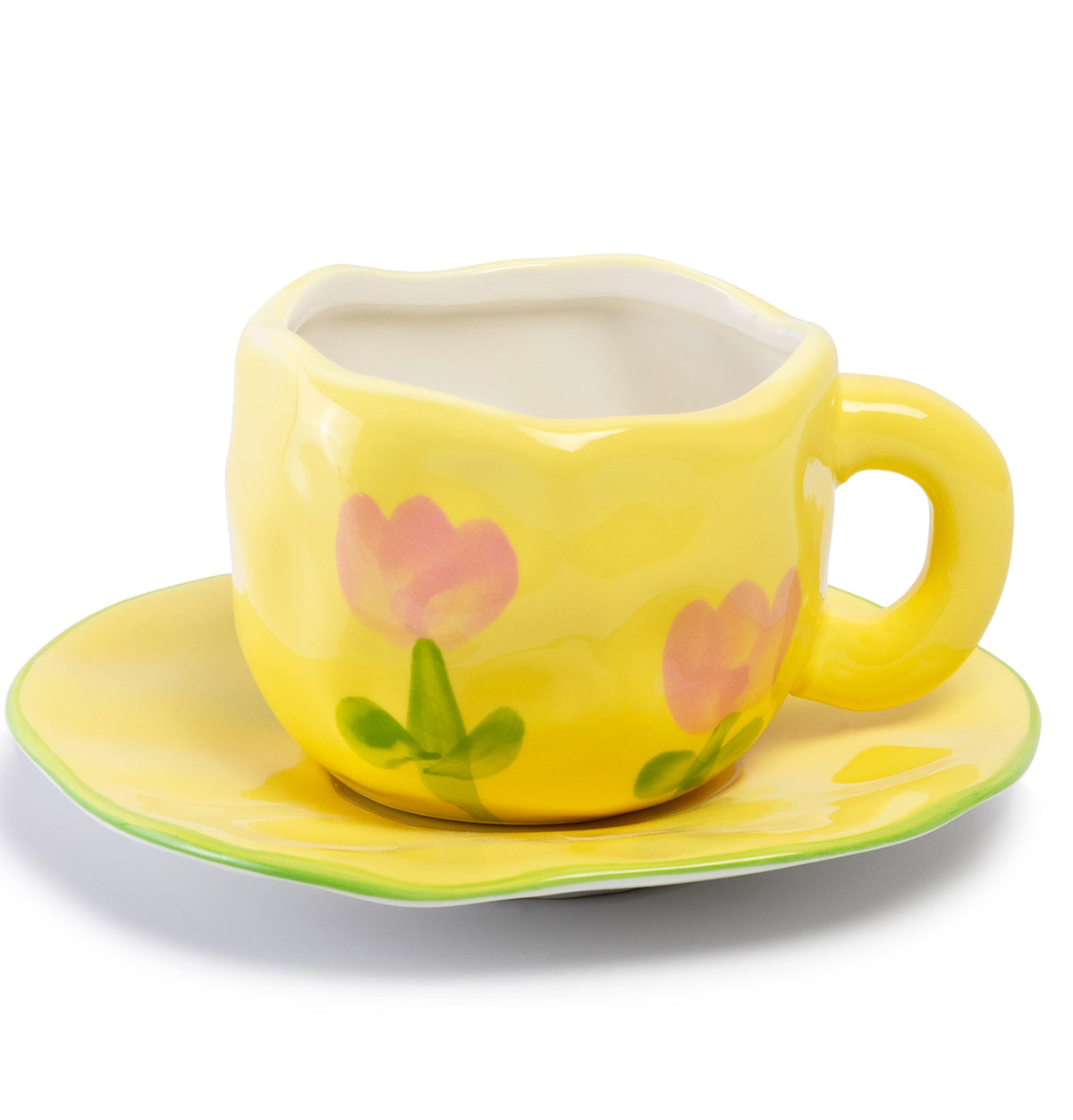 Checkered Ceramic Mug: Pink