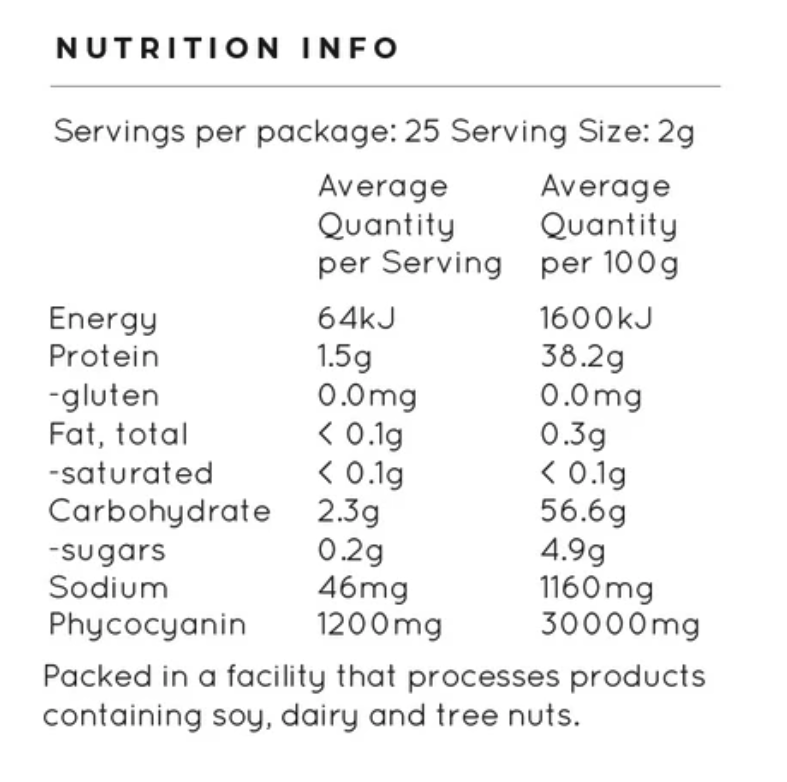 Nutrition info